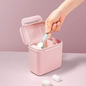 Pink Dual-Compartment Formula Dispenser Container